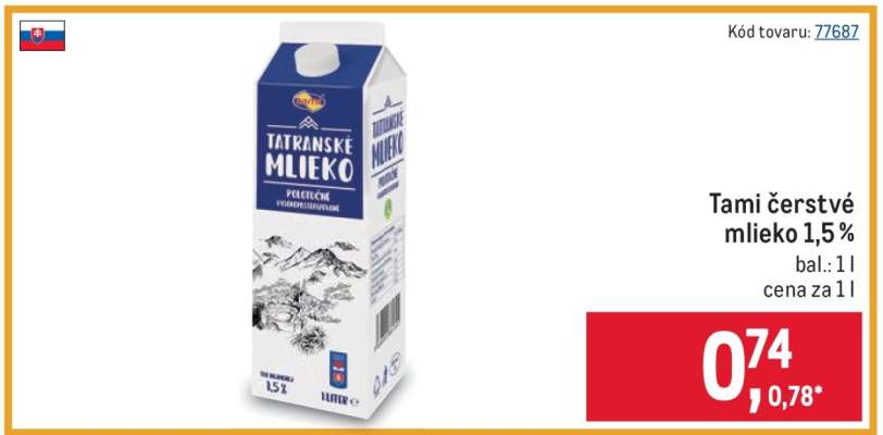 Tami čerstvé mlieko 1,5 %