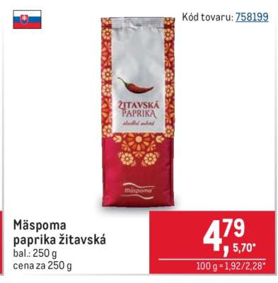 Mäspoma paprika žitavská