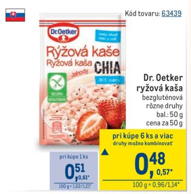 Dr. Oetker ryžová kaša