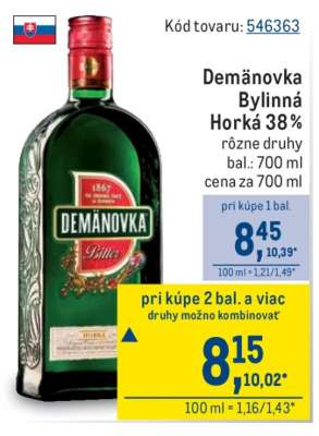 Demänovka Bylinná Horká 38%