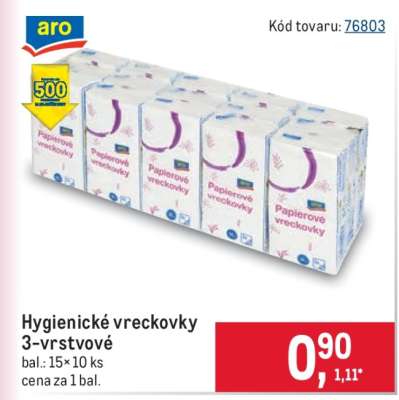 Hygienické vreckovky 3-vrstvové