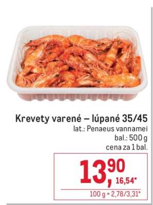 Krevety varené – lúpané 35/45