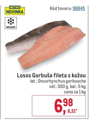 Losos Gorbuša fileta s kožou