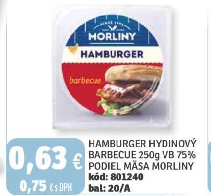 HAMBURGER HYDINOVÝ BARBECUE 250g