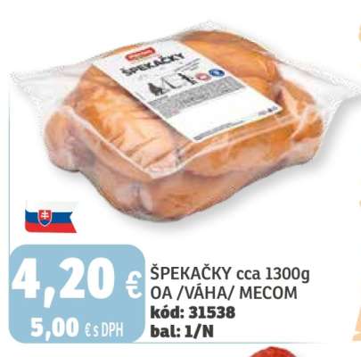 ŠPEKAČKY cca 1300g