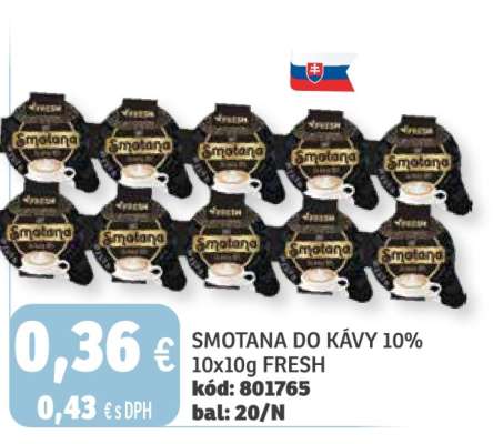 SMOTANA DO KÁVY 10% 10x10g FRESH