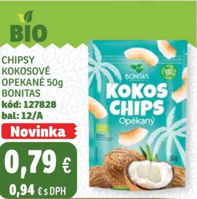 CHIPSY KOKOSOVÉ OPEKANÉ 50g BONITAS