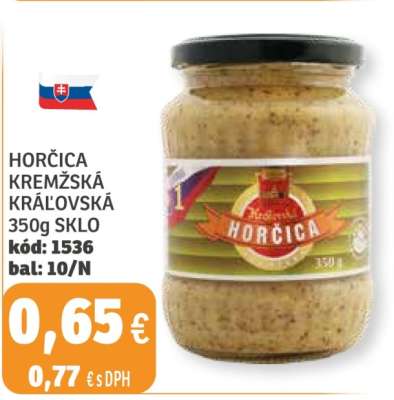 HOŘČICA KREMŽSKÁ KRÁLOVSKÁ 350g SKLO