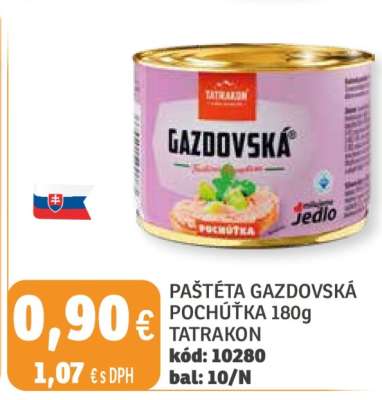 PAŠTĚTA GAZDOVSKÁ POCHÚTKA 180g TATRAKON