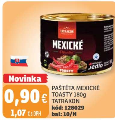 PAŠTĚTA MEXICKÉ TOASTY 180g TATRAKON