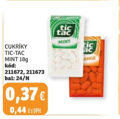 CUKRÍKY TIC-TAC MINT 18g