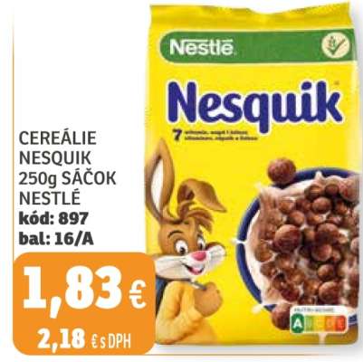 Cereálie Nesquik 250g sáčok Nestlé