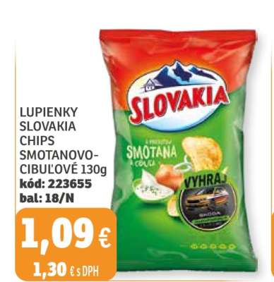 Lupienky Slovakia Chips Smotanovo-Cibuľové 130g
