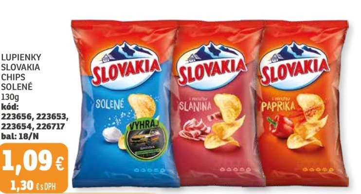Lupienky Slovakia Chips Solené 130g