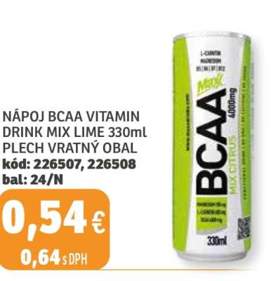 NÁPOJ BCAA VITAMIN DRINK MIX LIME 330ml