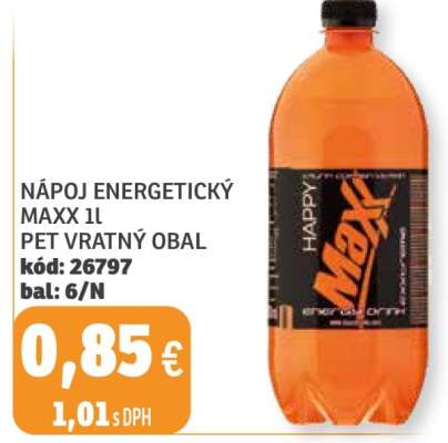 NÁPOJ ENERGETICKÝ MAXX 1L