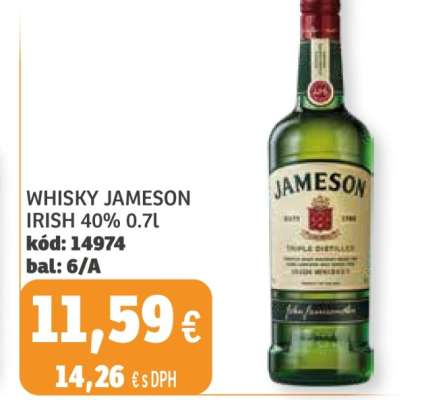 WHISKY JAMESON IRISH 40% 0.7l