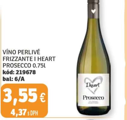 VÍNO PERLIVÉ FRIZZANTE I HEART PROSECCO 0.75l