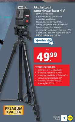 Aku krížový zameriavací laser 4 V