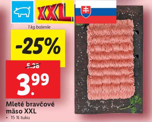 Mleté bravčové mäso XXL