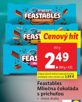 Feastables Mliečna čokoláda s príchuťou
