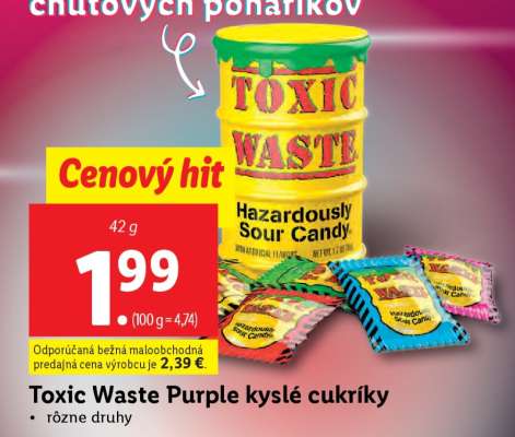 Toxic Waste Purple kyslé cukríky