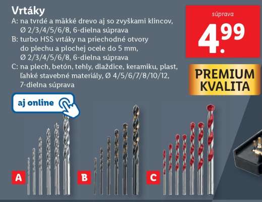 Vrtáky súprava