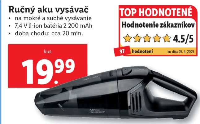 Ručný aku vysávač
