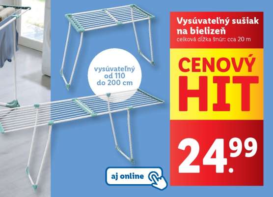 Výsuvateľný sušiak na bielizeň