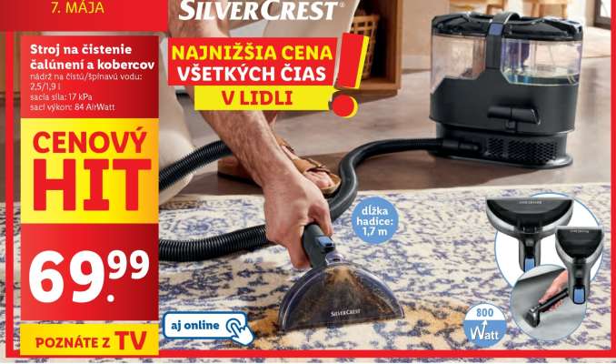 Stroj na čistenie čalúnenia a kobercov