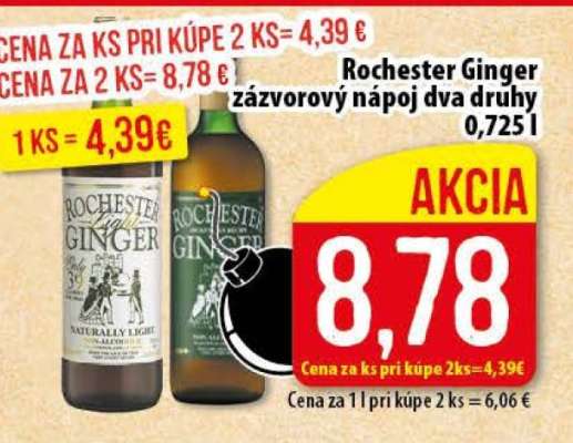 Rochester Ginger zázvorový nápoj dva druhy 0,725 l