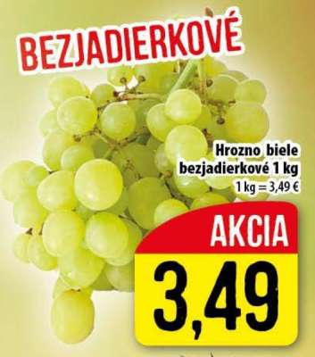 Hrozno biele bezjadierkové 1 kg