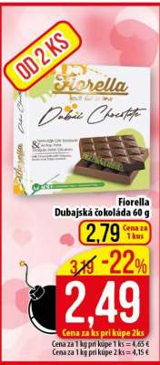 Fiorella Dubajská čokoláda 60 g