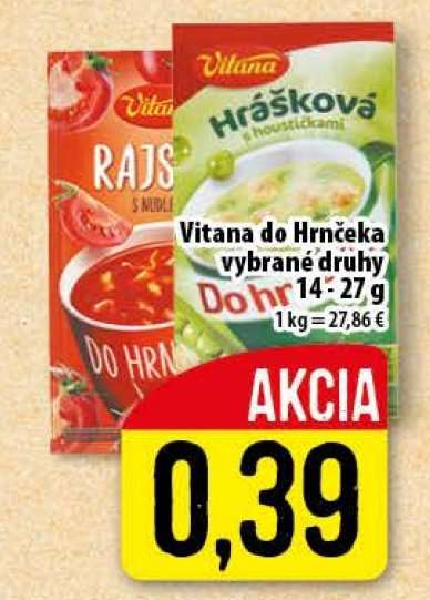 Vitana do Hrnčeka vybrané druhy