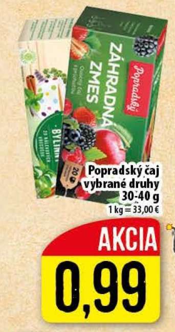 Popradský čaj vybrané druhy