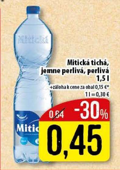 Mitická tichá, jemne perlivá, perlivá 1,5 l