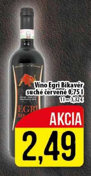 Víno Egri Bikavér suché červené 0,75 l