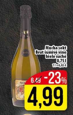 Mucha sekt Brut šumivé víno biele suché