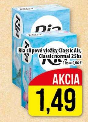 Ria slipové vložky Classic Air, Classic normal 25ks