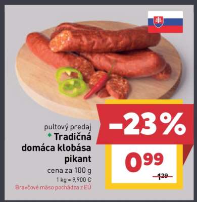 Tradičná domáca klobása pikant