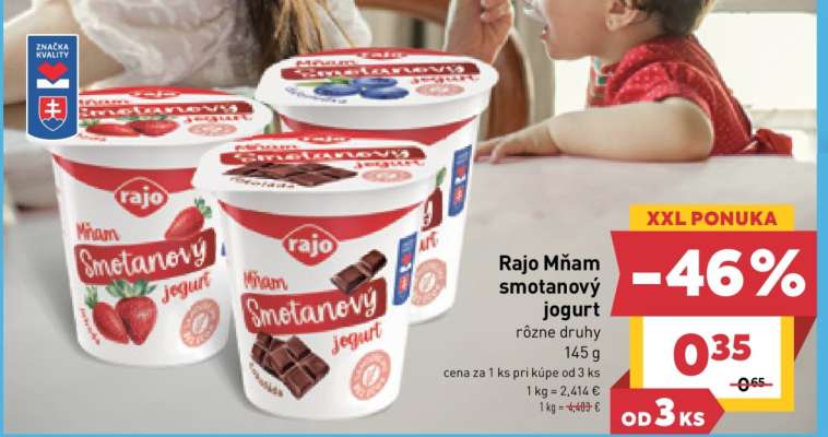 RAJO MŇAM Smotanový jogurt