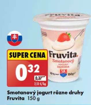 Smotanový jogurt rôzne druhy Fruvita 150 g
