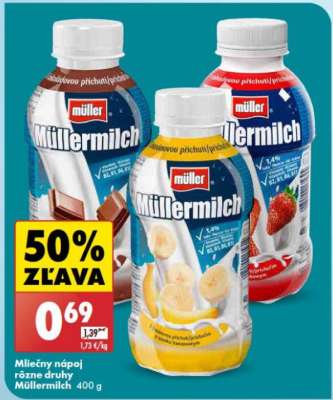 Mliečny nápoj rôzne druhy Müllermilch