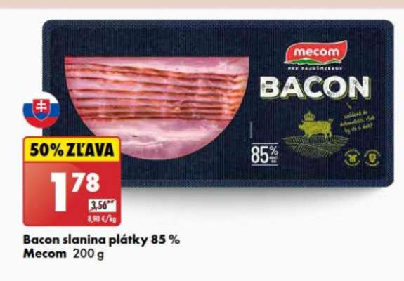 Bacon slanina plátky 85 %