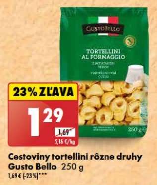 Cestoviny tortellini rôzne druhy Gusto Bello 250 g