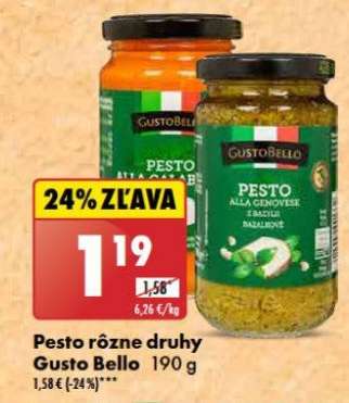Pesto rôzne druhy Gusto Bello 190 g