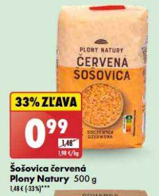 Šošovica červená Plony Natury 500 g