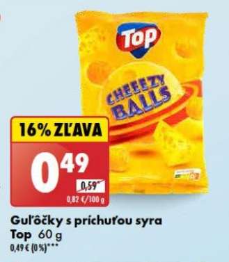 Guľôčky s príchuťou syra Top 60 g