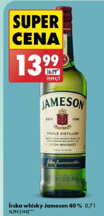 Írska whisky Jameson 40 % 0,7 l
