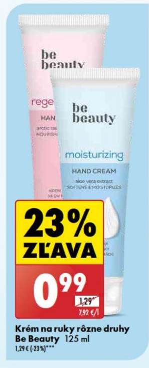 Krém na ruky rôzne druhy Be Beauty 125 ml